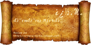Örmény Mirkó névjegykártya